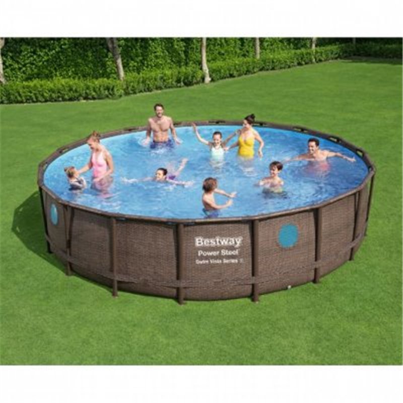 Bestway Power Steel 549x122 cm pool inkl patronfilterpumpe, stige og pooldæksel