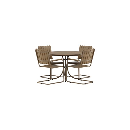 Holmsund Matgrupp Beige Linnen Aluminium / Beige Linnen Aintwood