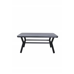 Virya Dining Table - BLACK Alu / Grey Glass  - small table