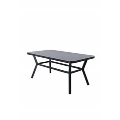 Virya Dining Table - BLACK Alu / Grey Glass  - small table