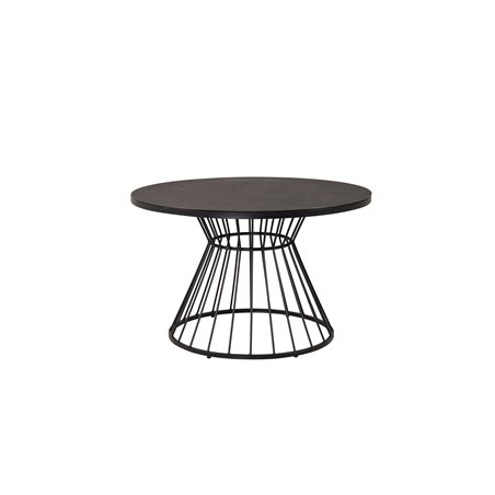 Tropea Dining Table - Black Steel / Grey Spray Glass