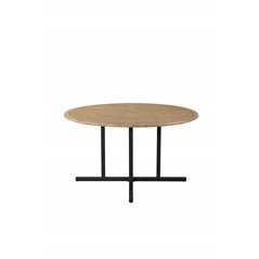 Cruz Dining table - Black Steel / Acacia (teak look) ø140cm