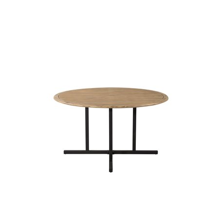 Cruz Dining Table - Black Steel / Acacia