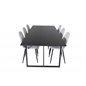 Palace Dining Table - 240*100*H75 - Black / Black, Polar Dining Chair - Black Legs - Light Grey Fabric_6