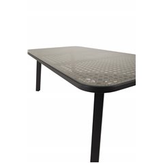 Paola Dining Table - Black Steel / Nature Wicker - 200*100