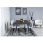 Dipp Dining Table - 180*90cm - Black / Black Brass, Polar Dining Chair - Black Legs - Light Grey Fabric_6