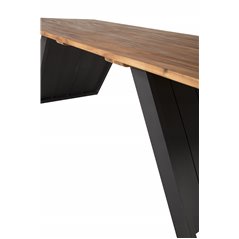 Doory Dining Table - black steel / acacia top in teak look - 250*100cm