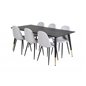 Dipp Dining Table - 180*90cm - Black / Black Brass, Polar Dining Chair - Black Legs - Light Grey Fabric_6