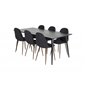 Dipp Dining Table - 180*90cm - Black Veneer / all black legs , Polar Dining Chair - Walnut Legs - Black Fabric_6