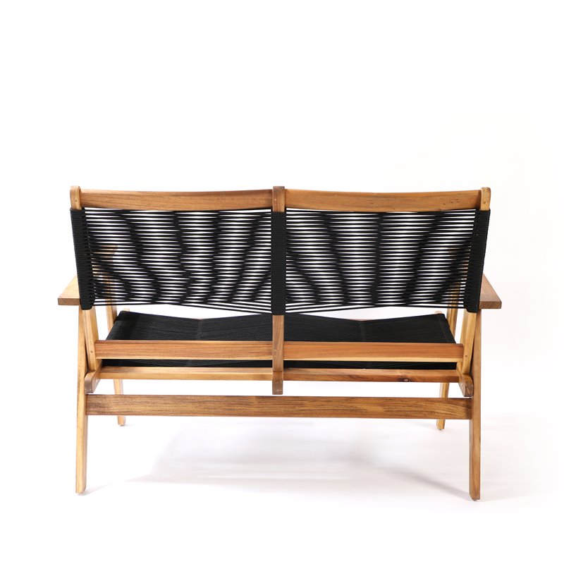 Peter soffa Bench - Svart Rep / Acacia KD