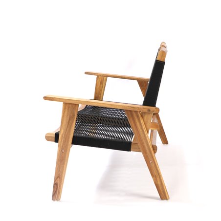 Peter soffa Bench - Svart Rep / Acacia KD