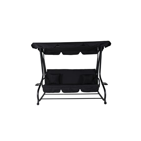 Malaga 3-seater swing Bed black frame/black cushion