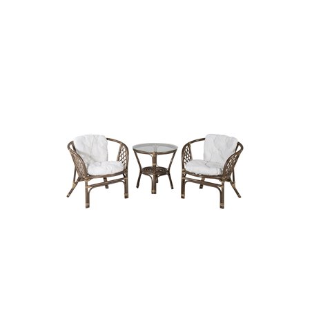 Wera Café (2+1) Rattan / Offwhite Cushion