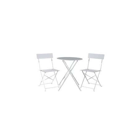 Marseille Foldable steel bistro set  - White