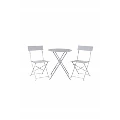 Marseille Foldable steel bistro set  - Grey