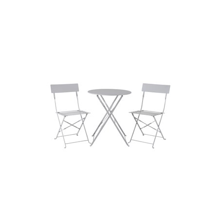 Marseille Foldable steel bistro set  - Grey