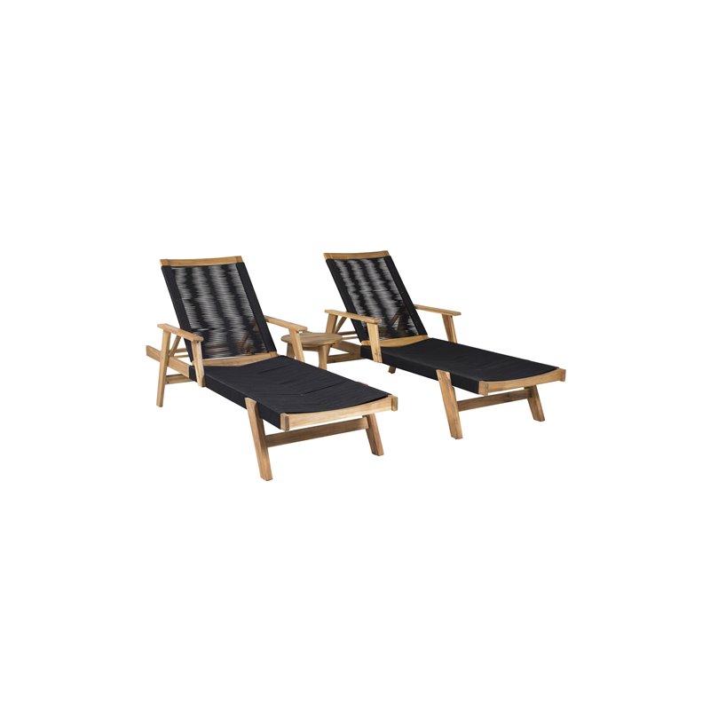 Little John Sun Lounge - Black Rope / Acacia, Chania Sidebord ø 40 - Acacia_1