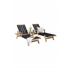 Little John Sun Lounge - Black Rope / Acacia, Chania Side table ø 40 - Acacia_1