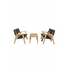 Peter Sofa Bench - Black Rope / Acacia KD, Peter Single Chair - Black Rope / Acacia KD_2