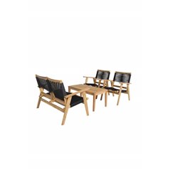 Peter Sofa Bench - Black Rope / Acacia KD, Peter Single Chair - Black Rope / Acacia KD_2