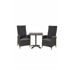 Colorado70*70 Black/Black, Padova Chair (Recliner) - Black/Teak_2