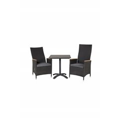 Colorado70*70 Black/Black, Padova Chair (Recliner) - Black/Teak_2