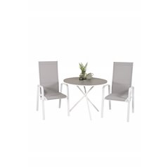 Parma Café Table ø90 - White/Grey, Copacabana Valkoinen/Grey_2