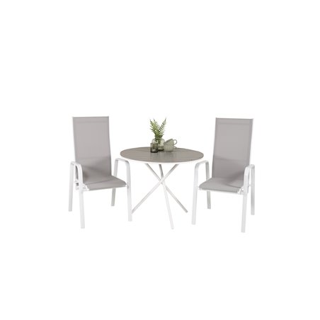 Parma Café Table ø90 - White/Grey, Copacabana Valkoinen/Grey_2