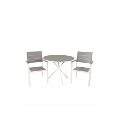 Parma Café Table ø90 - White/Grey, Levels Chair