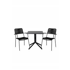 Way café table 70*70, Lindos Armchair - Black Alu / Black Rope_2