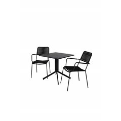 Way café table 70*70, Lindos Armchair - Black Alu / Black Rope_2