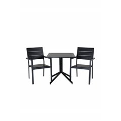 Way café table 70*70, Levels Chair (stackable) - Black Alu / Black Aintwood_2