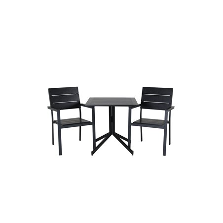 Way café table 70*70, Levels Chair (stackable) - Black Alu / Black Aintwood_2