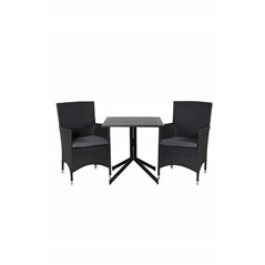 Way café table 70*70, Malin Armchair - Black/Grey_2