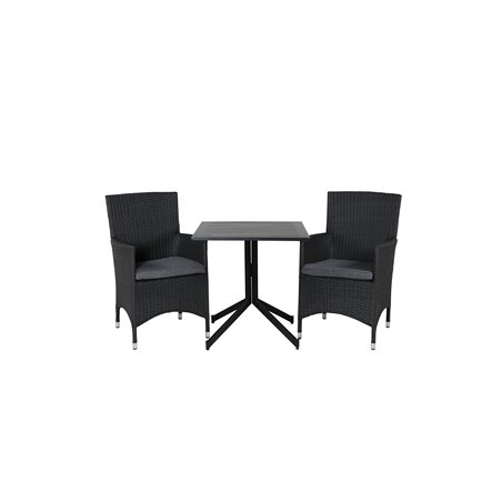 Way café table 70*70, Malin Armchair - Black/Grey_2