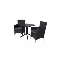 Way café table 70*70, Malin Armchair - Black/Grey_2