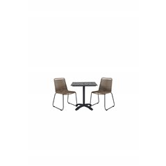 Colorado70*70 Black/Black, Lindos Stacking Chair - Black Alu / Latte Rope_2