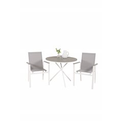 Parma Café Table ø90 - White/Grey, Parma Chair - White/Grey_2