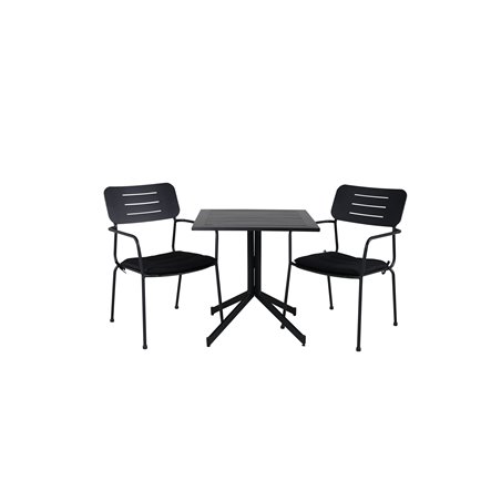 Way café table 70*70, Nicke Dining chair w, armrest - Black Steel_2