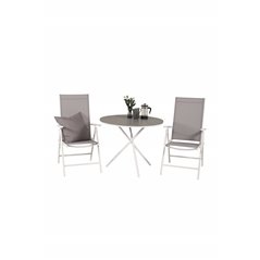 Parma Café Table ø90 - White/Grey, Break 5:pos Valkoinen/Grey_2