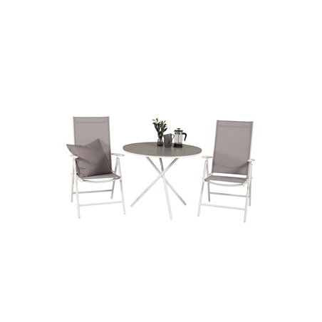 Parma Café Table ø90 - White/Grey, Break 5:pos Valkoinen/Grey_2