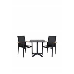 Colorado70*70 Black/Black, Texas Chair – Black/Teak