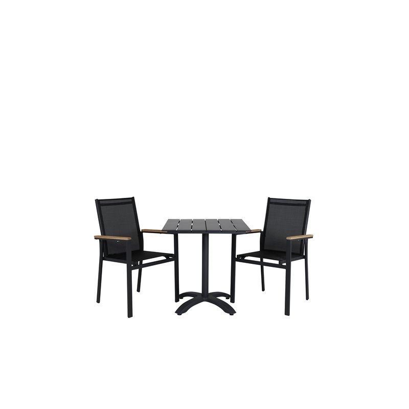 Colorado70*70 Black/Black, Texas Chair – Black/Teak