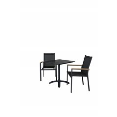 Colorado70*70 Black/Black, Texas Chair - Black/Teak_2