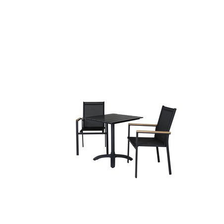 Colorado70 * 70 Svart / svart, Texas stol - svart / teak_2
