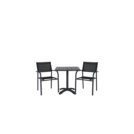 Colorado70 musta/musta SanTorini Arm Chair Black Alu/Black Textilene (käytetty)