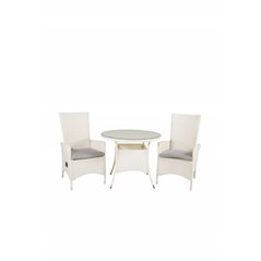 Volta Table ø 90 - White/Glass, Padova Chair