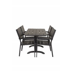 Denver 70*120 Black/Black, Levels Chair (stackable) - Black Alu / Black Aintwood_4