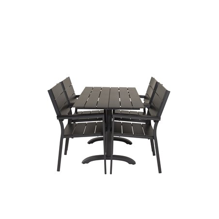 Denver 70*120 Black/Black, Levels Chair (stackable) - Black Alu / Black Aintwood_4