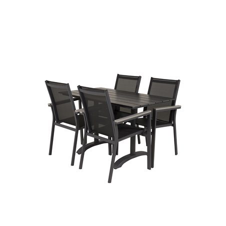 Denver 70*120 Black/Black, Parma Chair, Black/Grey